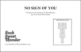 No Sign of You Jazz Ensemble sheet music cover